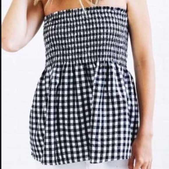 She & Sky Flowy Smocked Strapless Top - Picture 3 of 3